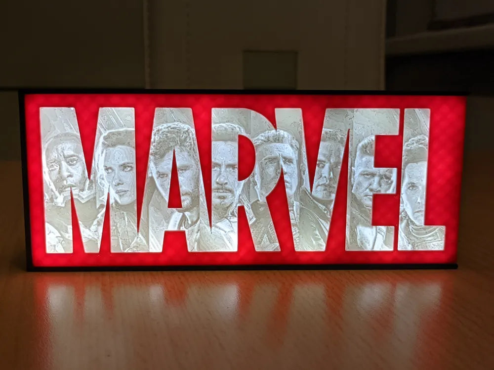Caja De Luz Marvel Logo