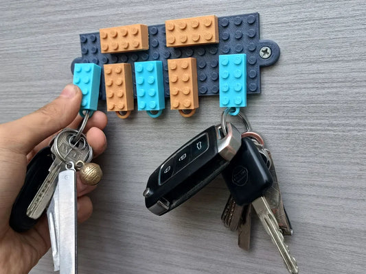 Bloques llaveros de lego para colgador